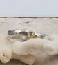 Luminous Sterling Silver & Gold Diamond Ring - Size O - Image 6