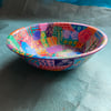 up cycled hand painted bamboo bowl 