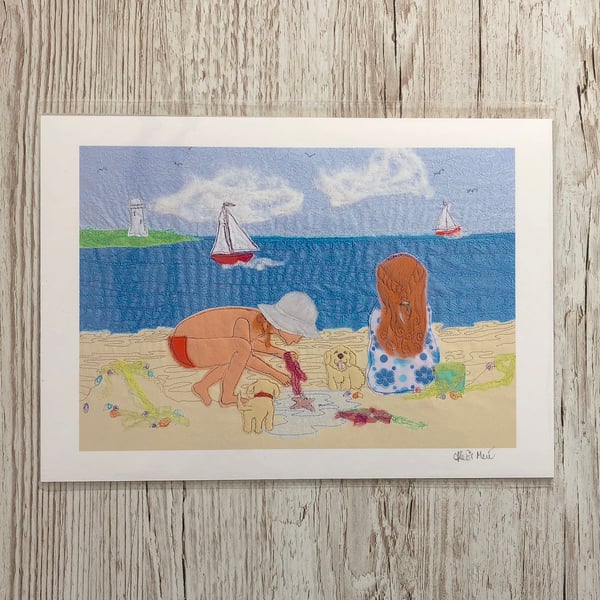 Seconds Sunday Children on beach giclee print