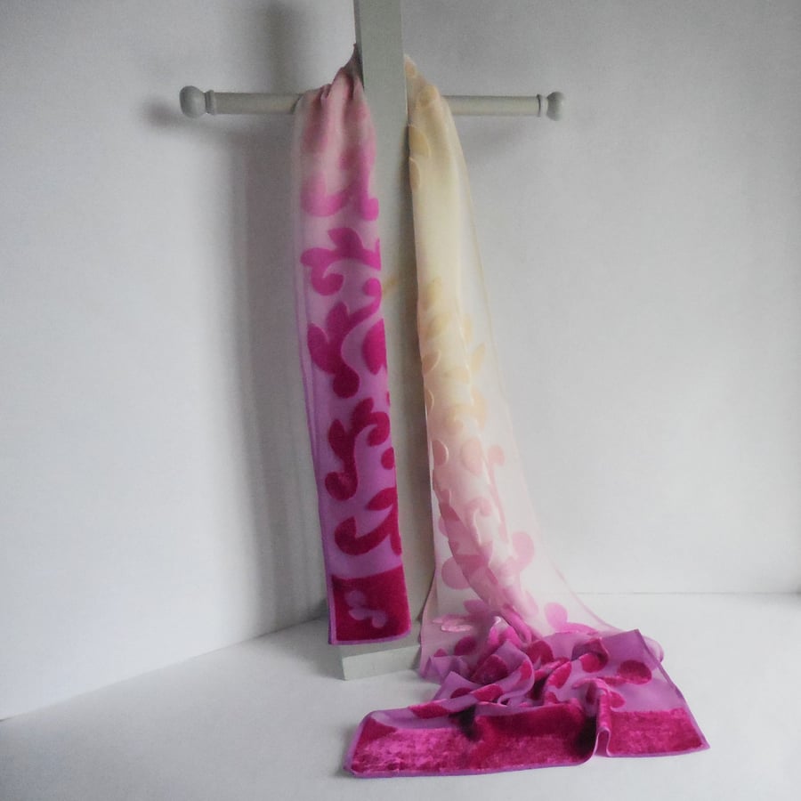 SUMMER SECONDS LIMITED EDITION SILK VISCOSE DEVORE VELVET SCARF