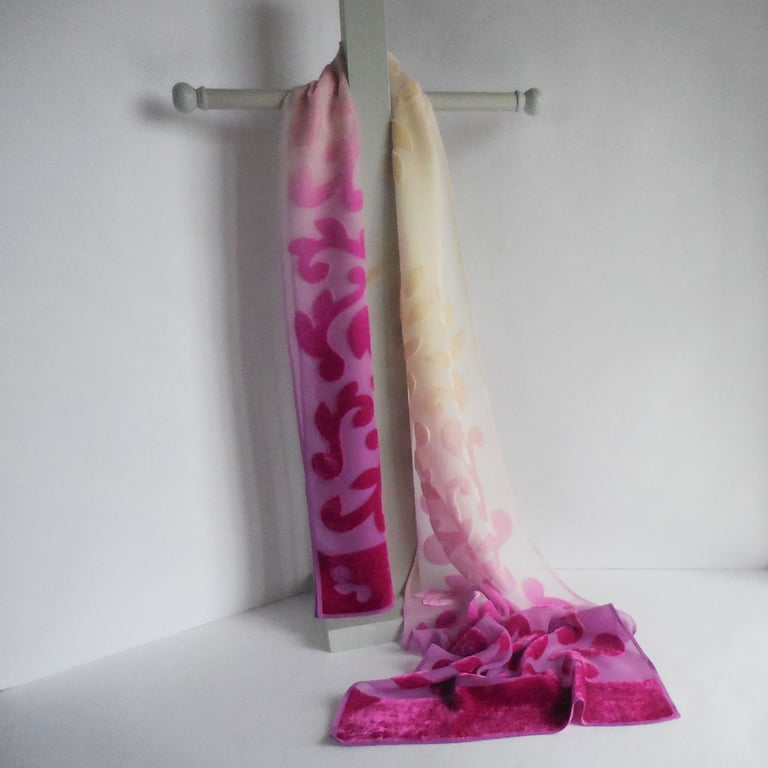 SUMMER SECONDS LIMITED EDITION SILK VISCOSE DEVORE VELVET SCARF