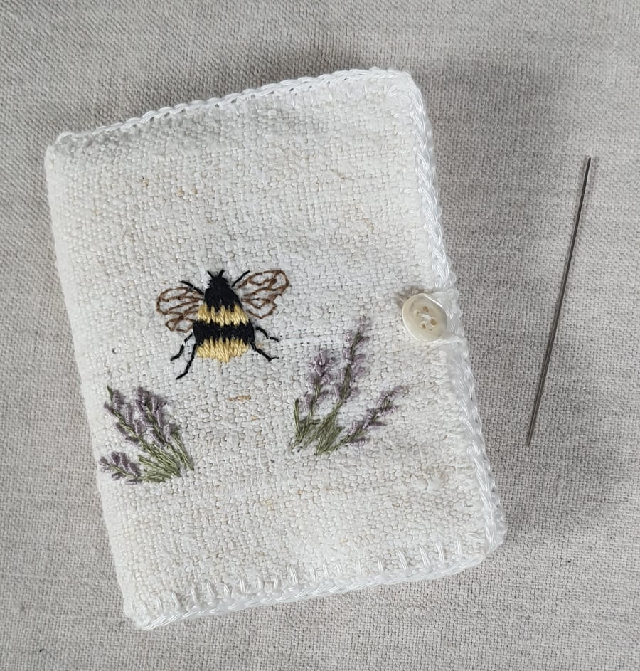 Pretty Hand Embroidered Sewing Needle Case