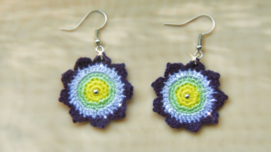 Microcrochet Circular Earrings