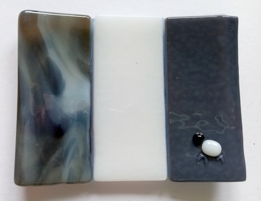 Fused  glass soap dish with Sheep detail