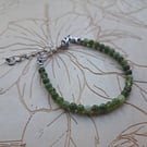Green Peridot beaded bracelet 