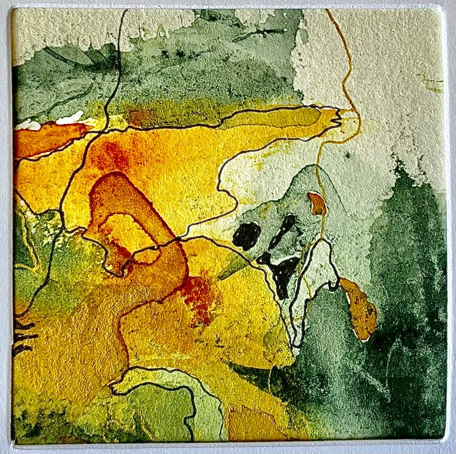 Abstract hand painted blank watercolour card