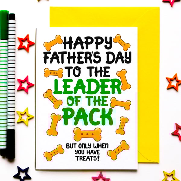 Funny Father’s Day Card From Dog For Dad, Grandad, Uncle,  Pet Dog Themed Card