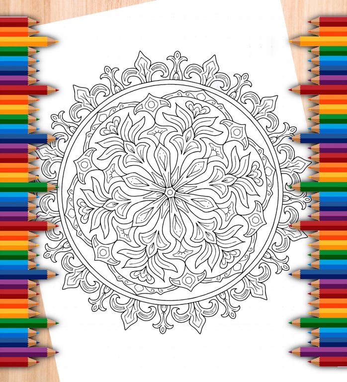 Digital Colouring Pack - Three Simple Mandalas