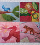 Set of 4 printed blank cards, based on my own design embroidery - Image 1