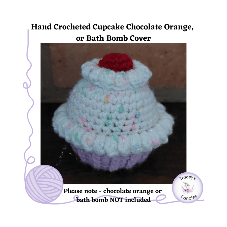 Hand crocheted cupcake chocolate orange cover - Chocolate NOT included