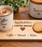 Personalised Coffee Break Board – Wooden Mug & Biscuit Tray – Gift for Gran, Mum - Image 2