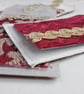 3 Gift Tags - red and gold vintage silk and lace, reclaimed curtain textiles  - Image 6