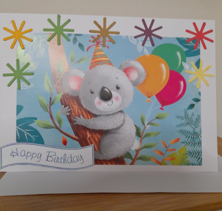 Cute Koala Bear Birthday Card.