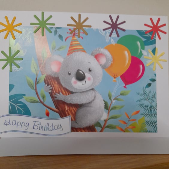 Cute Koala Bear Birthday Card.