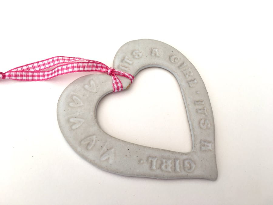 Hand made Loveheart hanger, ceramic lovehearts, gift idea, home decor, pottery