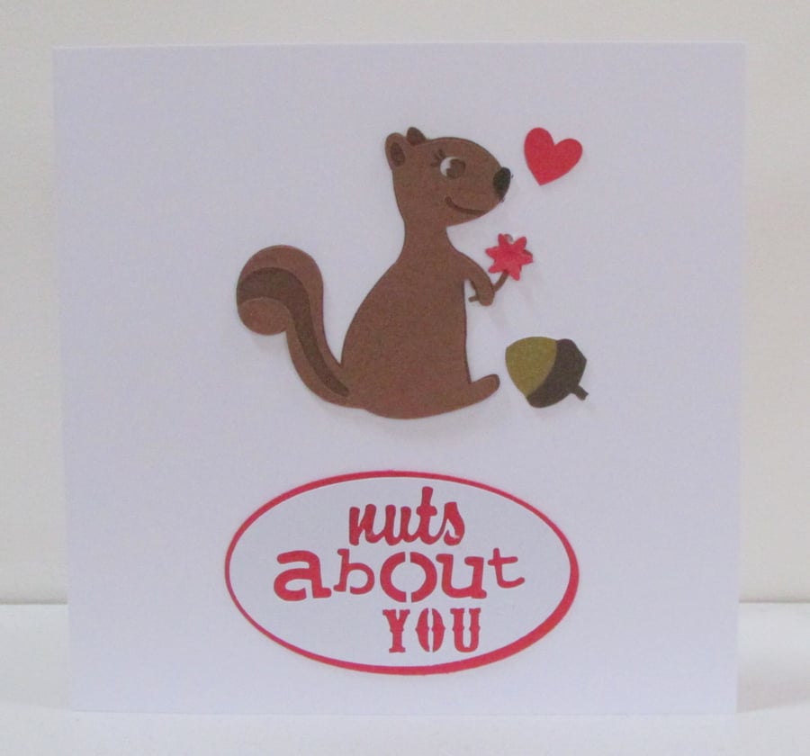 Squirrel Nuts About You Valentine's Card