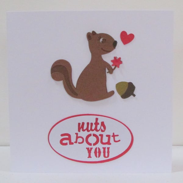 Squirrel Nuts About You Valentine's Card