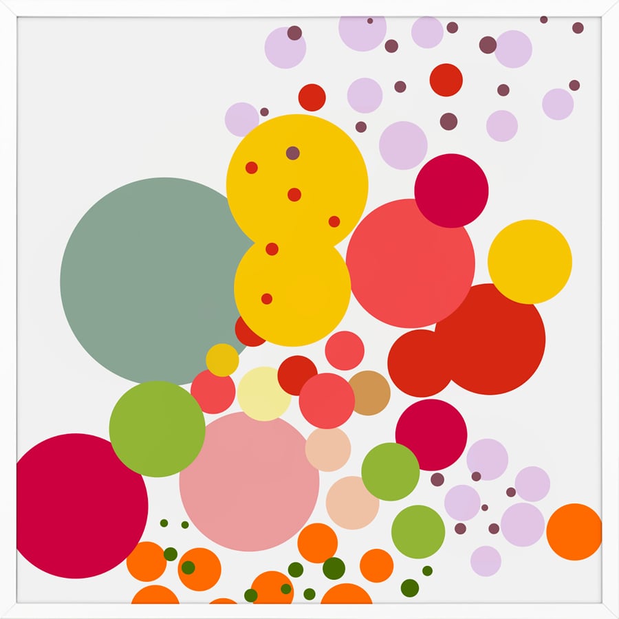 Mandarins, Geometric Abstract Bouquet Art Print