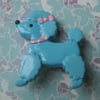 Blue Poodle Kitsch Dog Brooch