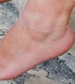 10.5 inch Sterling Silver Hearts Anklet 10.5 inches - Image 3