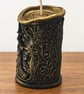 Black and Gold Witch Candle-Sculpted Gothic Halloween Decor - Image 4