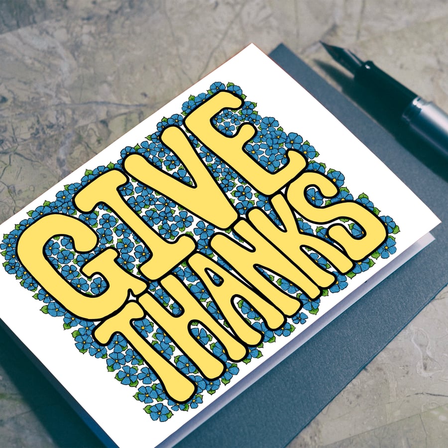 Give Thanks, Christian thank you card