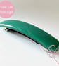 Handmade Teal Fused Glass Hair Barrette – Unique Artisan Hair Clip - Image 1