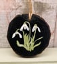 Triple snowdrop wood slice 