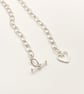 Keshi Pearl and Pink Tourmaline Silver Hand Textured Chain - Image 6
