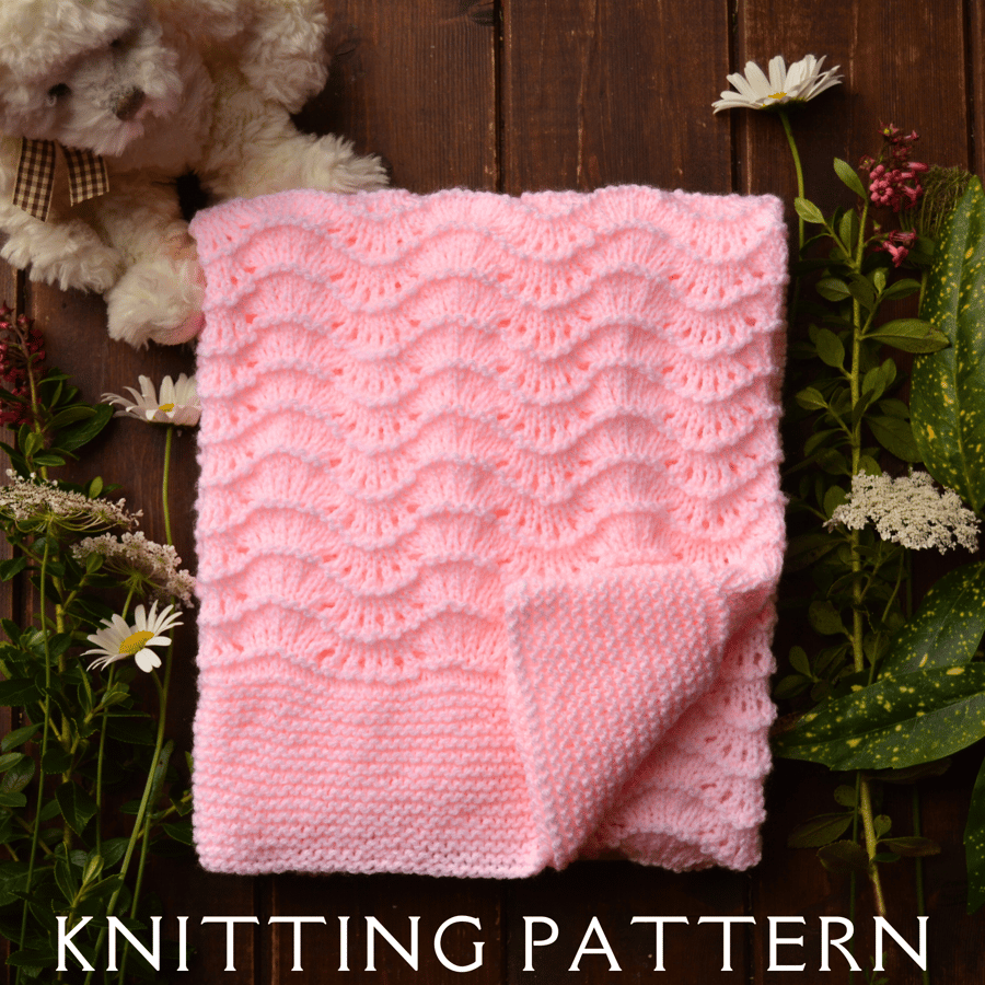 Baby Blanket Knitting Pattern Design 6 Printed Copy
