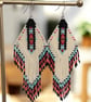 Handmade Miyuki Bead Fringe Earrings in a Native American Inspired Design - Image 9
