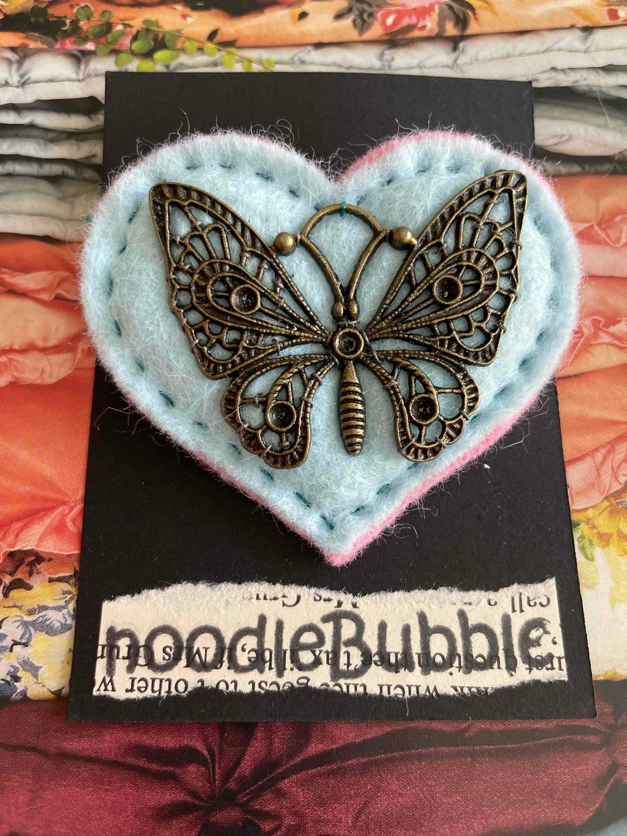 Butterfly Heart Brooch