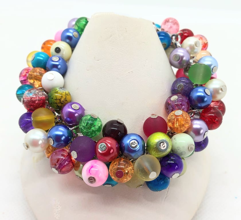 SALE OOAK Rainbow cluster bracelet 
