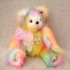 SOLD CUSTOM for GB , hand embroidered collectible rainbow bear 