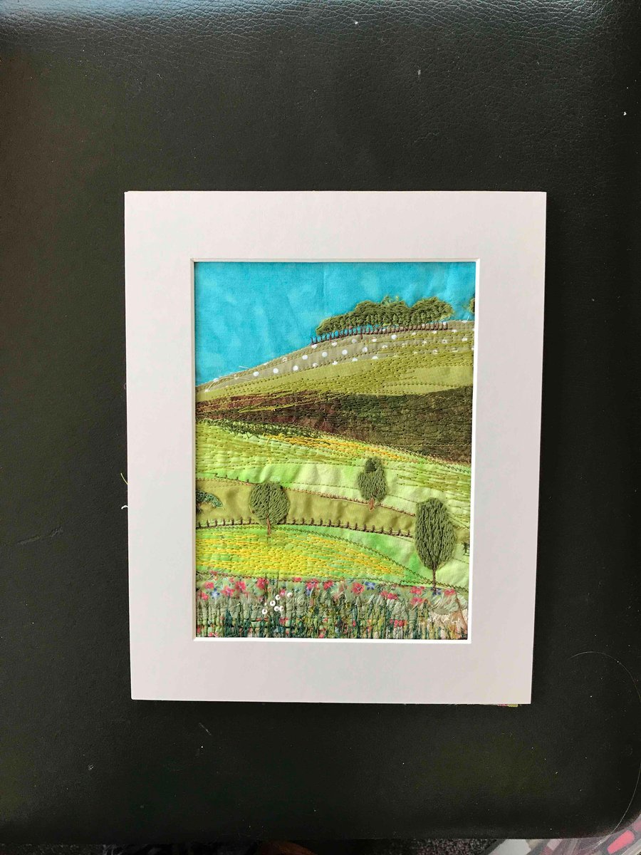 Textile Landscape-machine embroidery-picture 