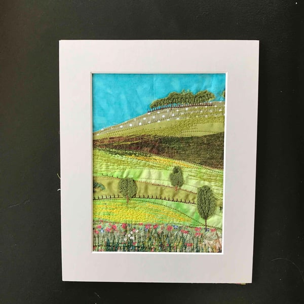 Textile Landscape-machine embroidery-picture 