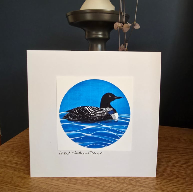 Great Northern Diver Handmade Greetings Card