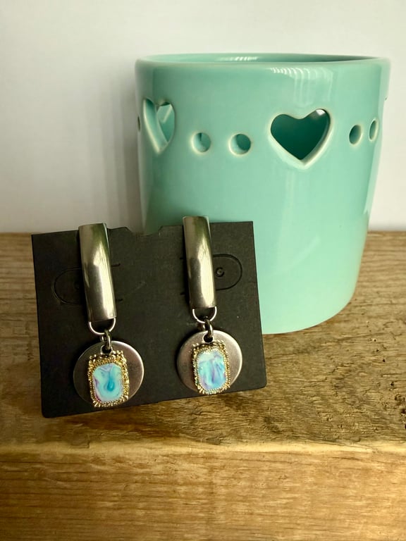 Polymer Clay, Stainless Steel Stud Drop Earrings