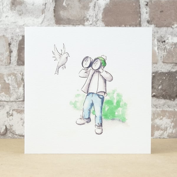 Bird Card Blank card Bird Man Eco Friendly