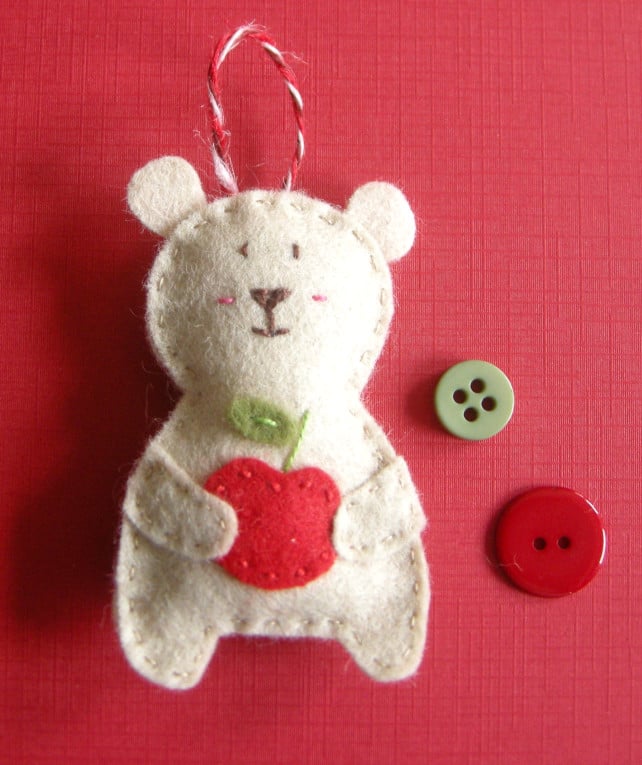 Craft kit, sewing kit, Make a Bertie bear decoration, teacher gift