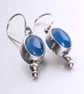 Colourful Blue Onyx and Sterling Silver Drop Earrings