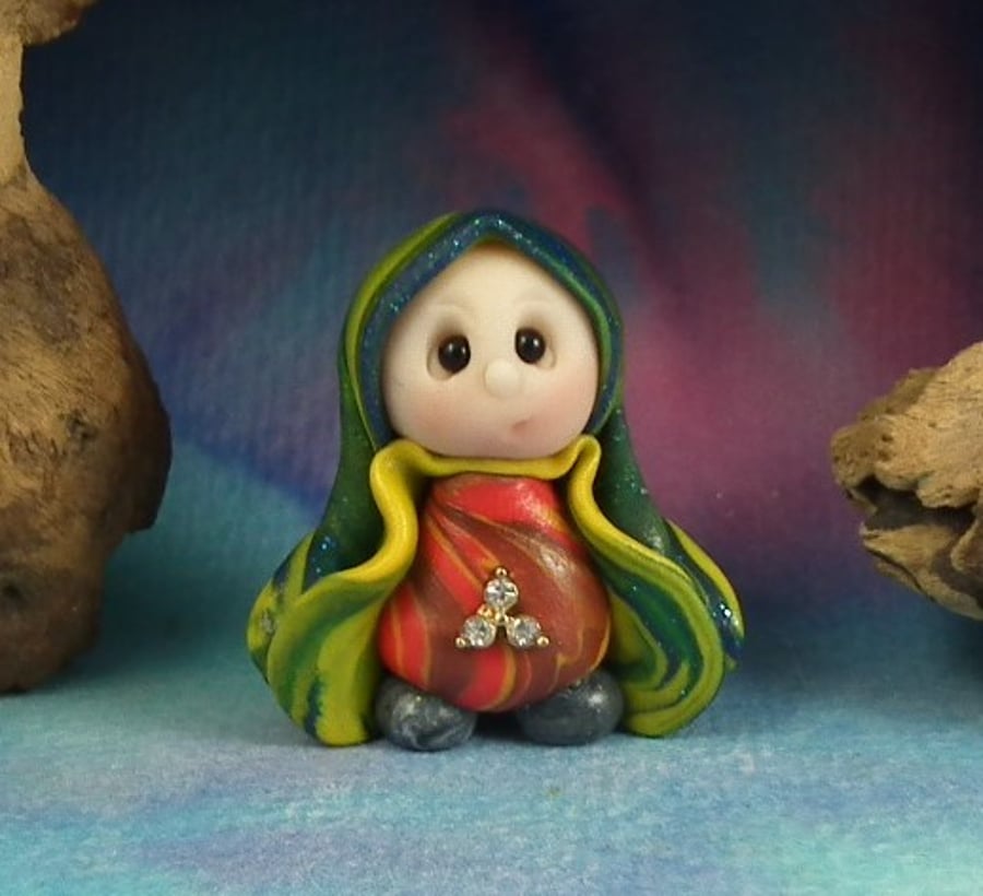Spring Sale ... Tiny Garden Gnome 'Jessi' OOAK Sculpt by Ann Galvin
