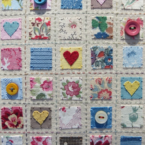 Vintage Fabrics 'Patchwork Quilt' hand-stitched, unique gift to last a lifetime