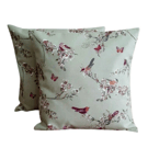 Beautiful Birds Floral Sage Green Cushion Cover 12" 14" 16" 17" 18" 20"