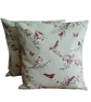Beautiful Birds Floral Sage Green Cushion Cover 12" 14" 16" 17" 18" 20"