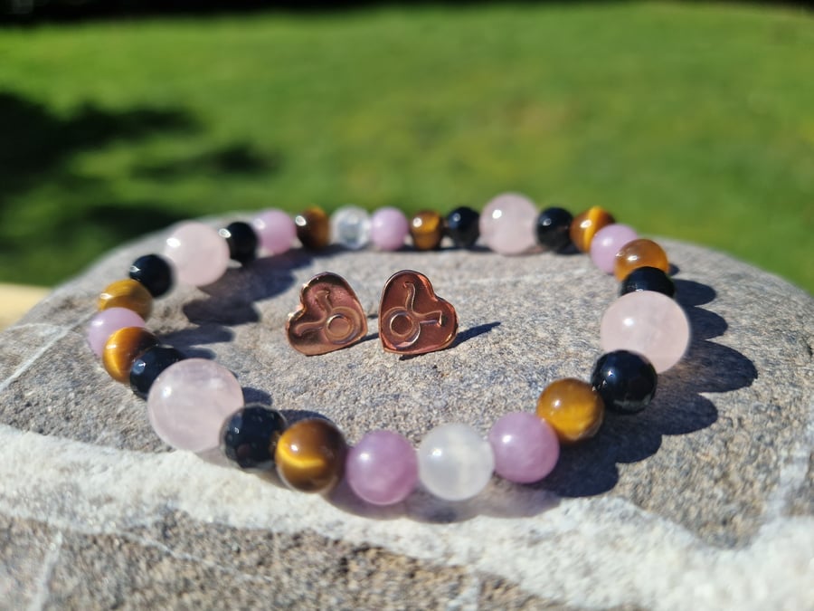 Taurus Zodiac Star Sign Gemstone Bracelet 