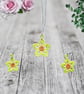 Yellow and Orange Flower Embroidered Necklace & Earring Set