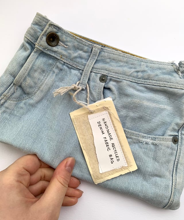 Handmade Recycled Denim Bag - SALE ITEM READY TO SHIP