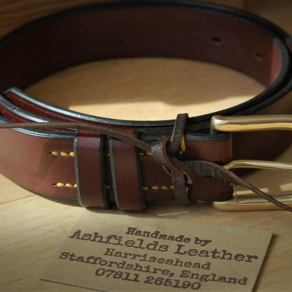 Hand made leather belt
