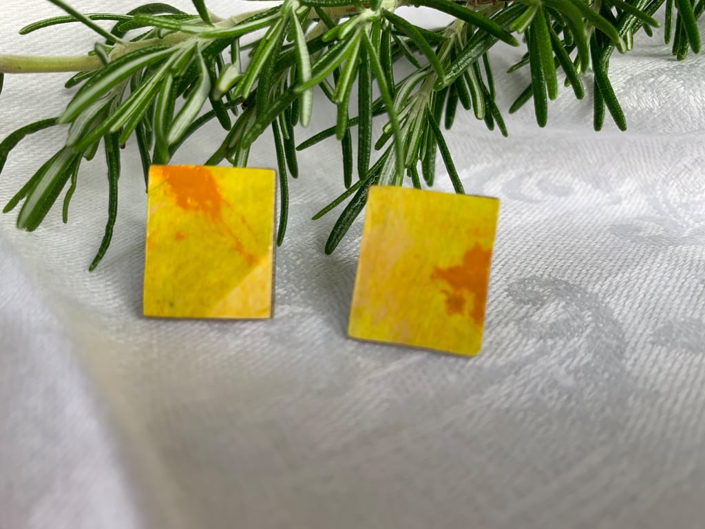 Limoncello, Stainless Steel Post Earrings.